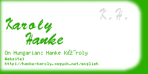 karoly hanke business card